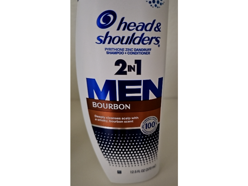 Head & Shoulders 2 In 1 Men Dandruff Shampoo + Conditioner, Bourbon, 12.5 fl oz/370 mL