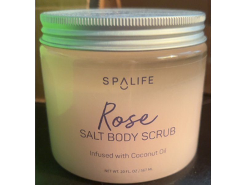 SpaLife Salt Body Scrub, Rose, 20 oz/567 g