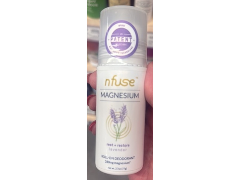 Nfuse Magnesium Roll On Deodorant, Rest + Restore Lavender, 2.7 oz/77 g