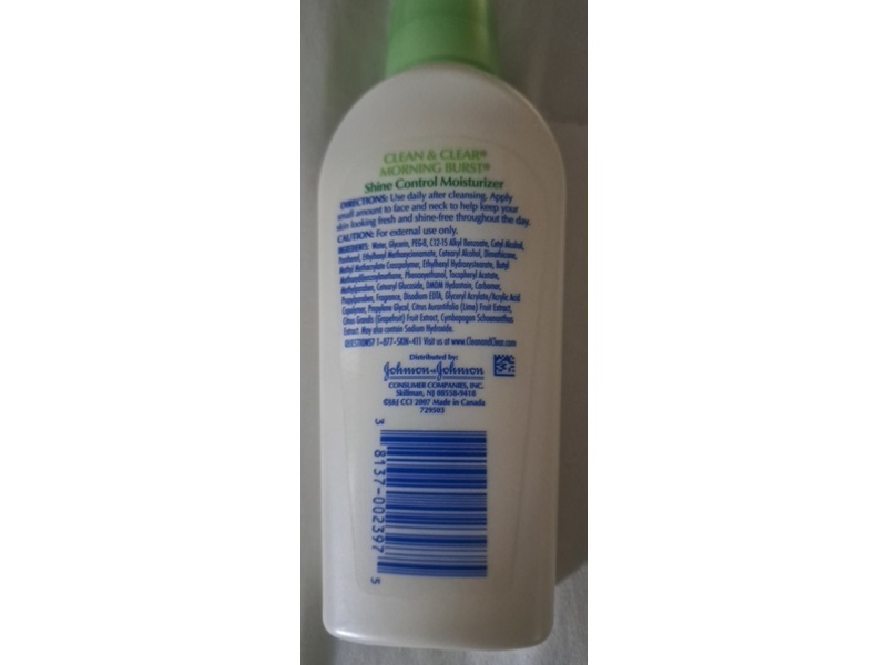 Clean & Clear Morning Burst Shine Control Moisturizer, 4 fl oz/118 mL