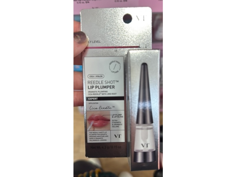 Vevivia Beauty Reedle Shot Lip Plumper & Lip Gloss, Clear, 0.15 oz/4.3 g