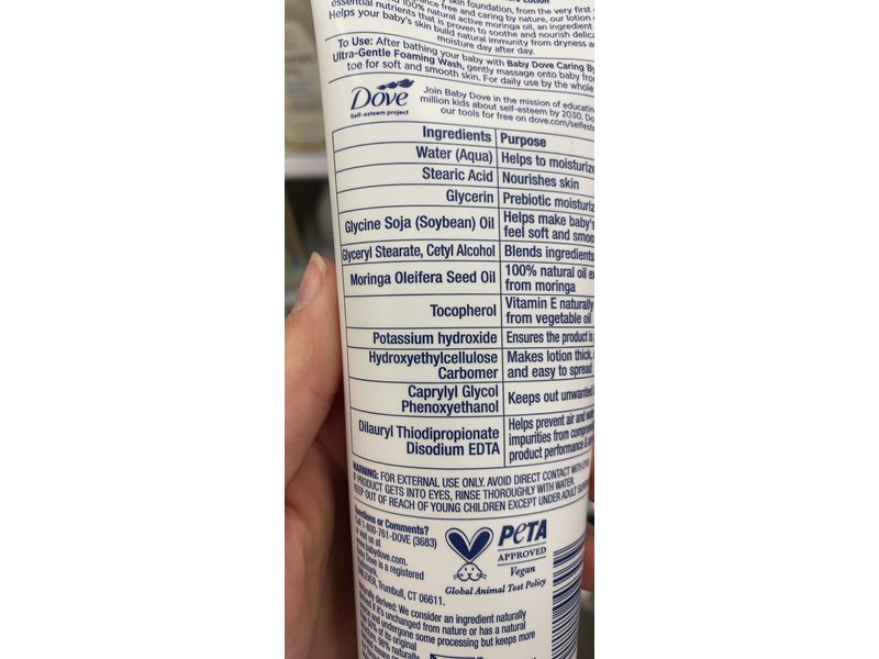 Baby Dove Caring By Nature Lotion, 8 fl oz/237 mL, Pack Of 2