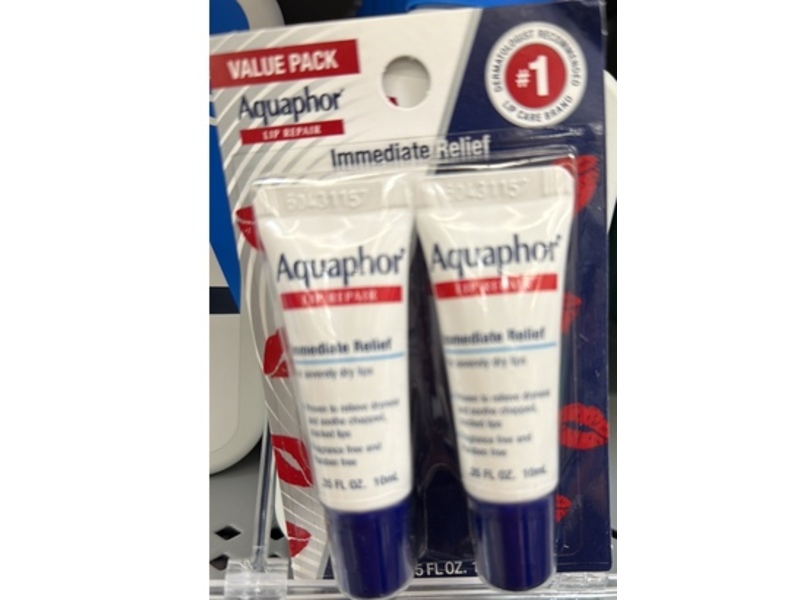 Aquaphor Lip Repair Immediate Relief, 0.35 fl oz/10 mL, Pack Of 2