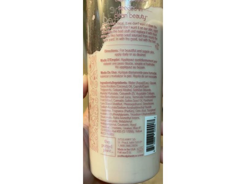 The Potted Plant Hemp Body Lotion, Plums & Cream, 16.9 fl oz/500 mL