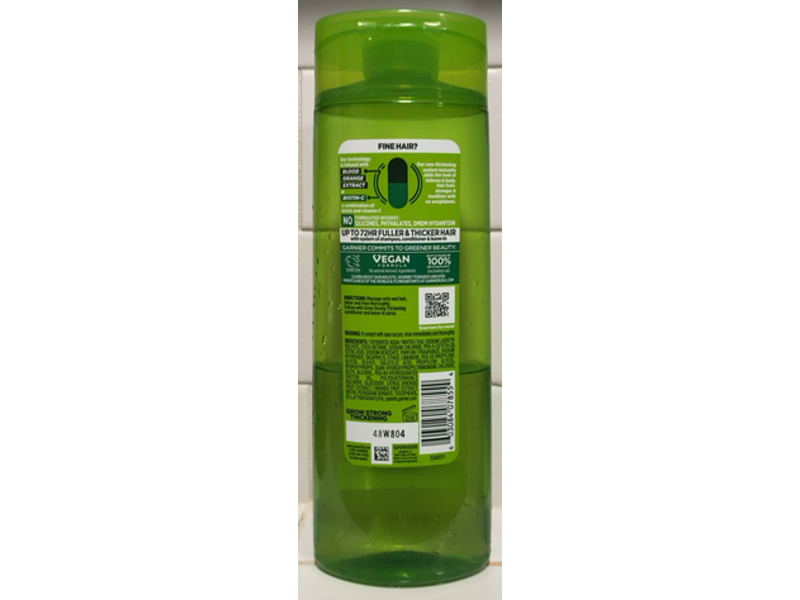 Garnier Fructis Thickening Shampoo, Grow Strong + Biotin C, 12.5 fl oz/370 mL