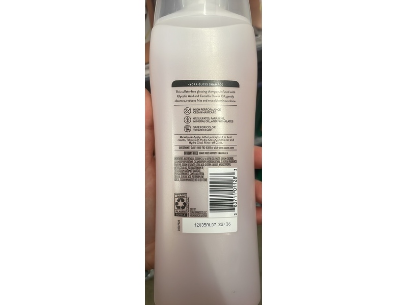 Suave Hydra Gloss Sulfate Free Shampoo, Glycolic Acid & Camellia Flower Oil, 18 fl oz/532 mL