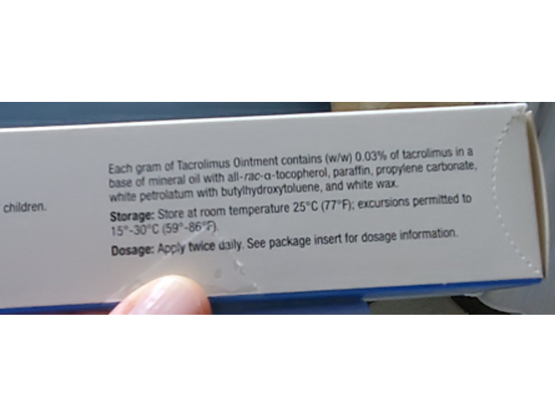 Tacrolimus Ointment 0.1% 60g, Perrigo, (RX)