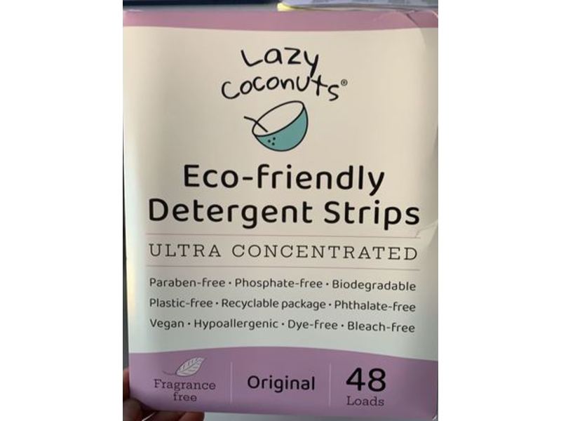 Lazy Coconuts Eco Friendly Detergent Strips, Original, 48 Loads