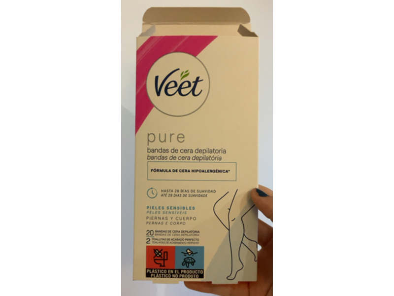 Veet Pure Depilatory Wax Strips, 20 Count