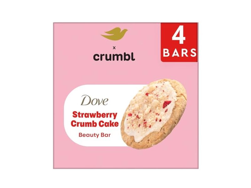 Dove x Crumbl Beauty Bar, Strawberry Crumb Cake, 3.75 oz, 4 Count