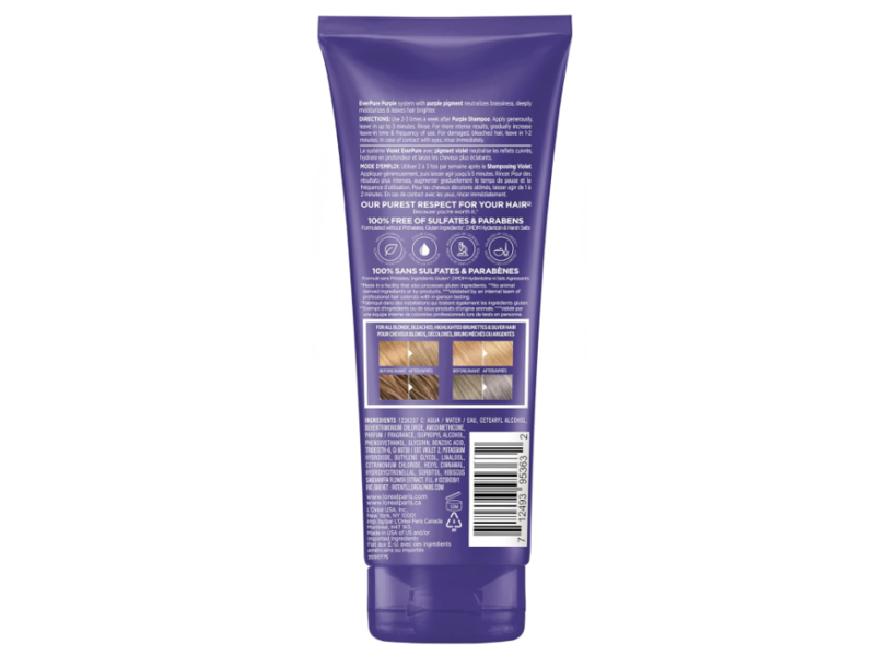 L'Oreal Paris EverPure Purple Conditioner, 6.8 fl oz/200 mL
