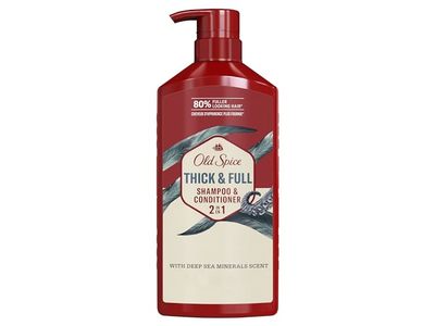 Old Spice Thick & Full 2-In-1 Shampoo + Conditioner, Deep Sea Minerals Scent, 21.9 fl oz/650 mL