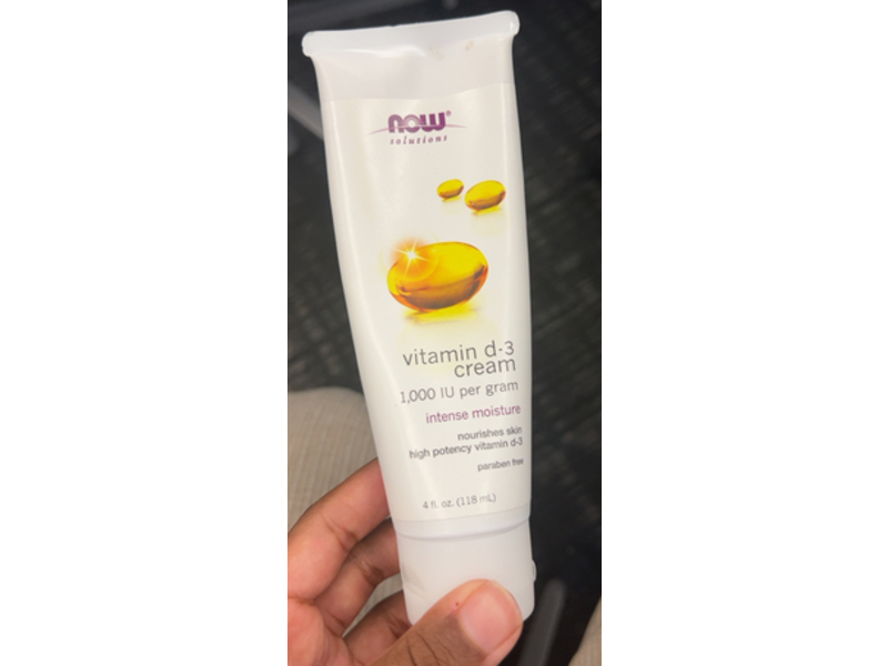 Now Solution Foods Vitamin D3 Cream, 4 fl oz/118 mL