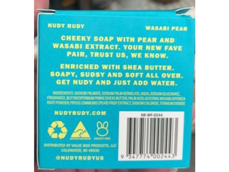 Nudy Rudy Soap, Wasabi Pear, 4.2 oz/120 g