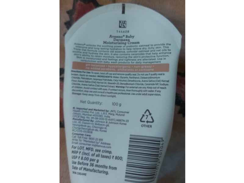 Aveeno Baby Dermexa Moisturizing Cream, 100 g