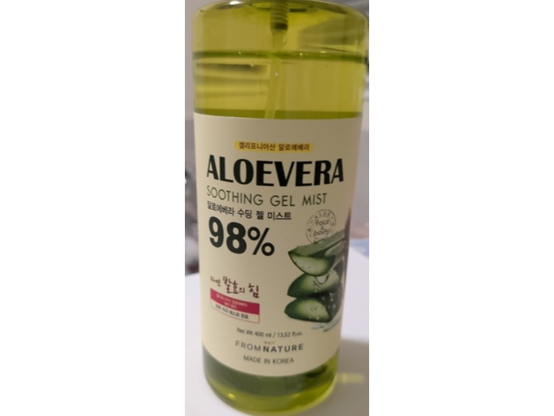 From Nature Aloevera Soothing Gel Mist, 13.52 fl oz/400 mL
