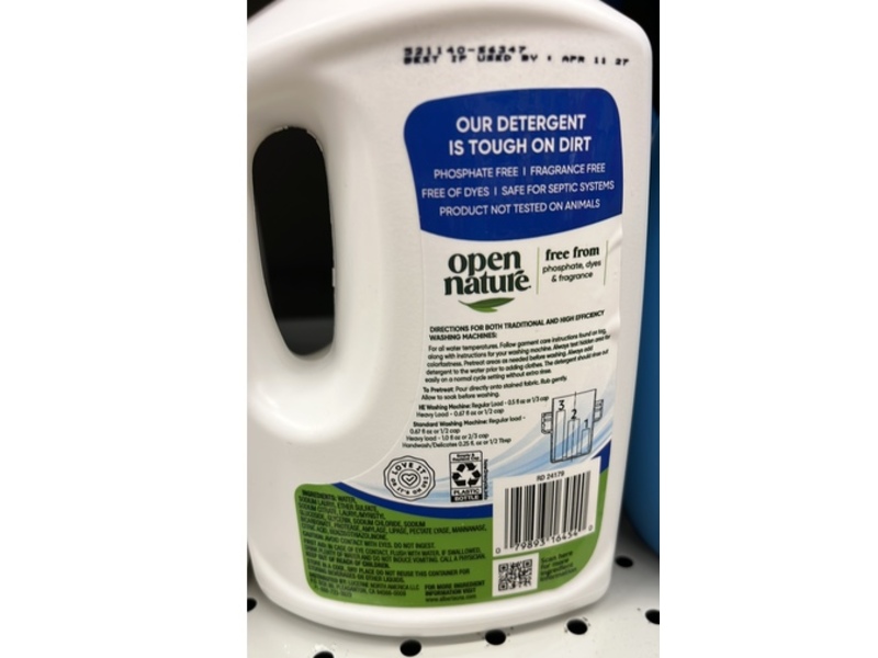 Open Nature Laundry Detergent, Free & Clear, 64 Loads, 32 fl oz