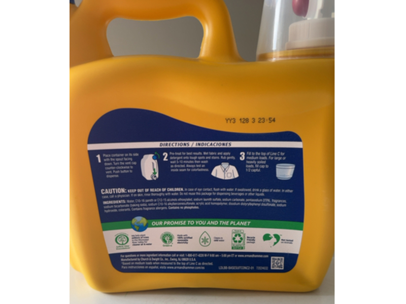 Arm & Hammer Liquid Laundry Detergent, Clean Burst, 170 Loads, 170 fl oz/5.03 L