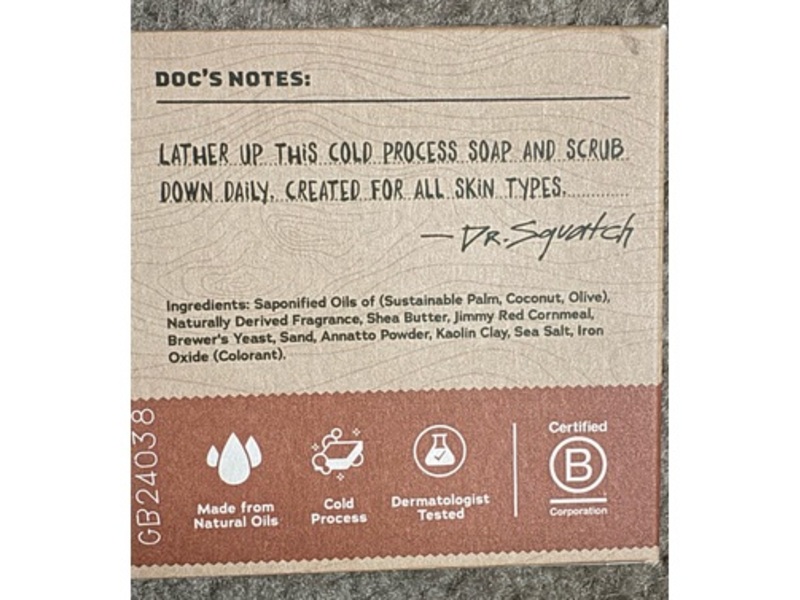 Dr Squatch Men's Natural Soap, Wood Barrel Bourbon, 5 oz/141 g