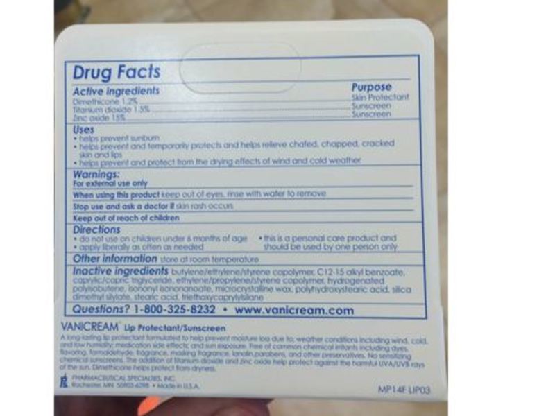 Vanicream Lip Protectant/Sunscreen, SPF 30, 0.35 oz/10 g