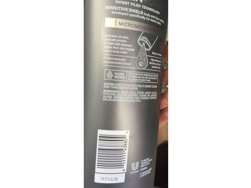 Dove Men + Care Body And Face Wash, Sensitive Shield, 18 fl oz/532 mL