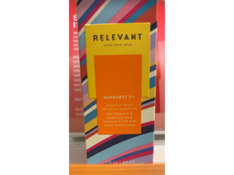Relevant Sunburst C+ Vitamin C Serum, 15% Vitamin C & Hyaluronic Acid, 1 fl oz/30 mL