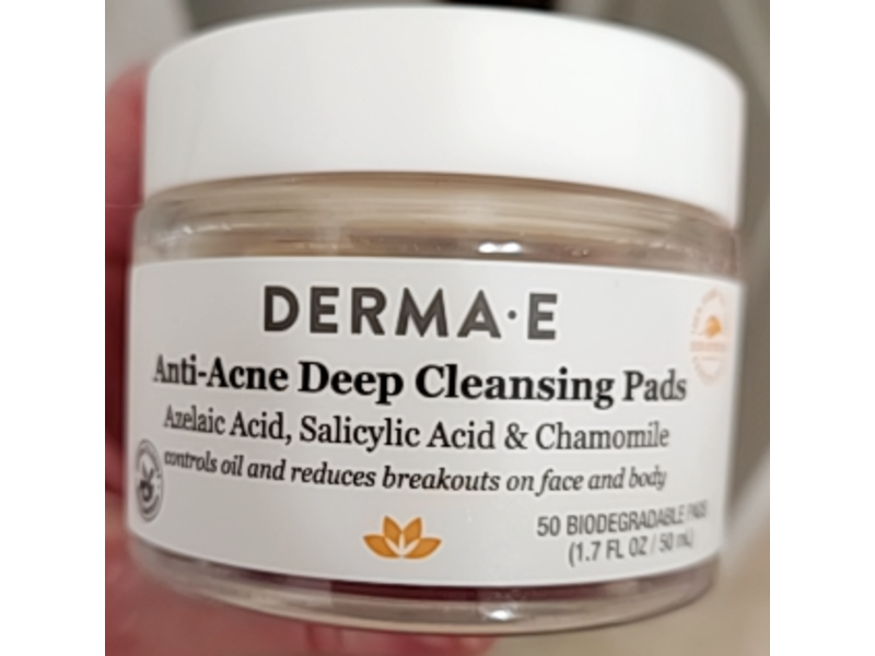 Derma E Anti-Acne Deep Cleansing Pads, Azelaic Acid, Salicylic acid & Chamomile, 1.7 fl oz/50 mL