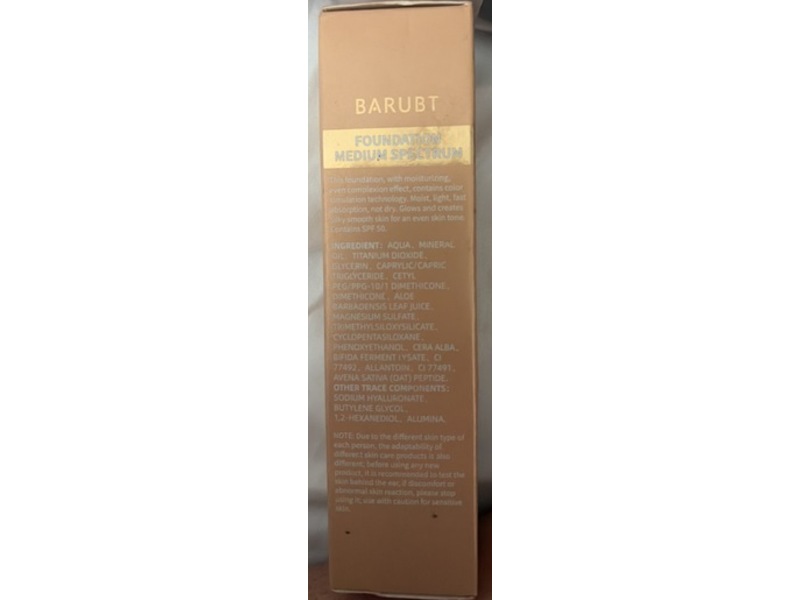 Barubt Foundation Medium Spectrum Sunscreen Serum, SPF 50, 1.4 fl oz/40 g
