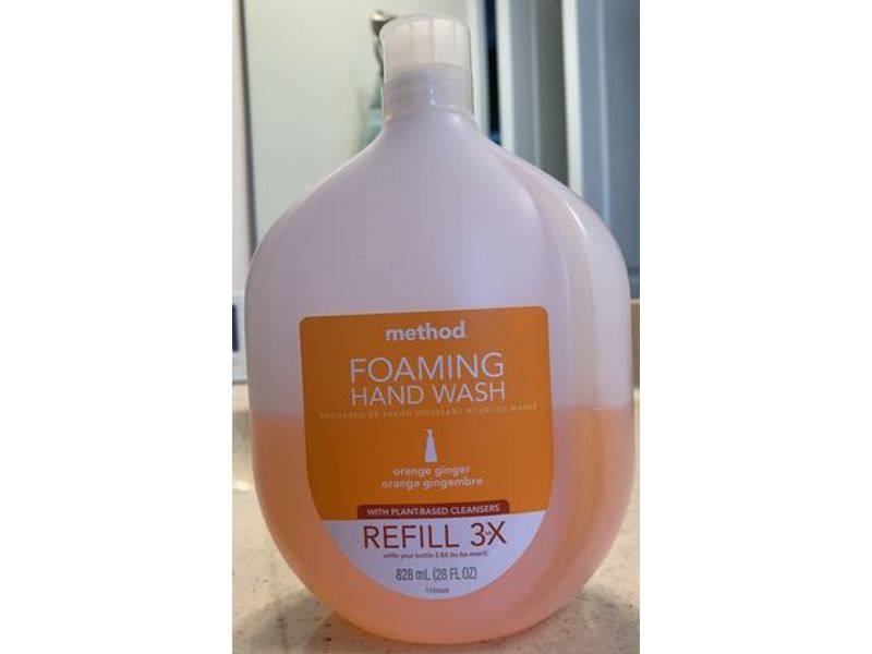 Method Foaming Hand Soap, Orange Ginger, 28 fl oz/828 mL, Refill