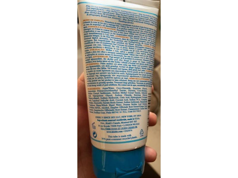 Kiehl's Since 1851 Blue Herbal Blemish Cleanser Treatment, Frankincense & Ginger Root, 5.0 fl oz/150 mL