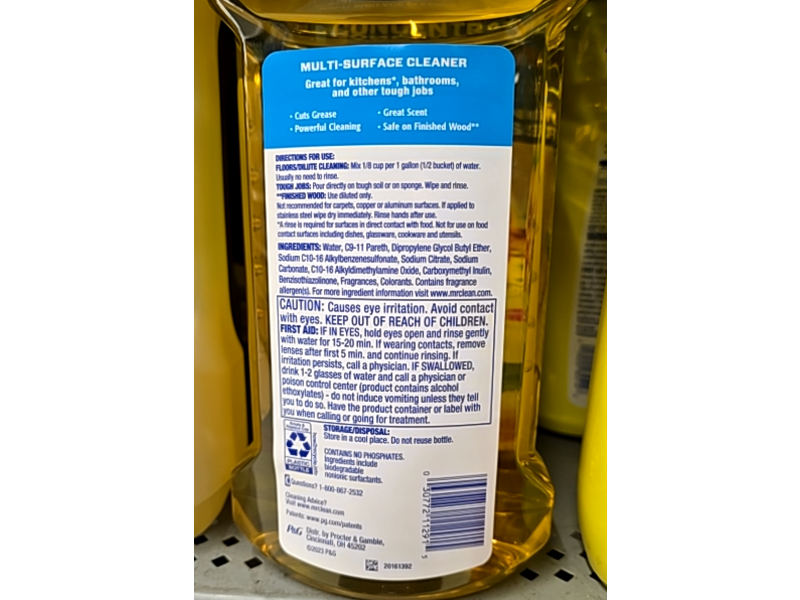 Mr. Clean Multi-Surface Cleaner, Lemon, 41 fl oz/1.21 L