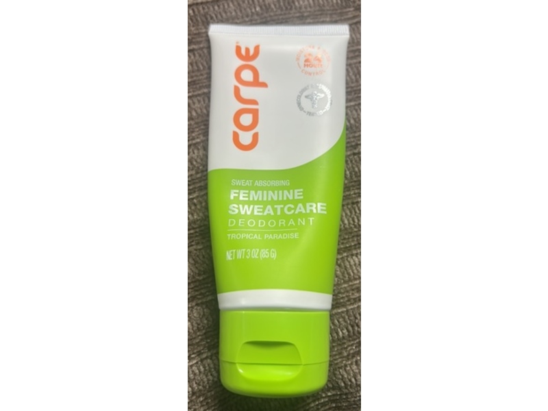 Carpe Sweat Absorbing Feminine Sweatcare Deodorant, Tropical Paradise, 3 oz/85 g