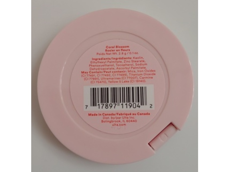 Ulta Beauty Velvet Veil Minerals Pressed Blush, Coral Blossom, 0.1 oz/2.8 g