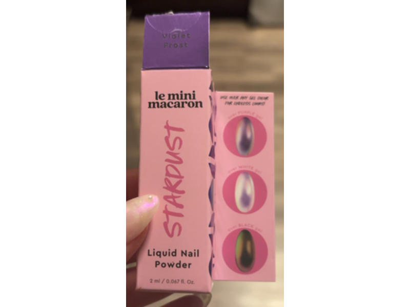 Le Mini Macaron Stardust Liquid Nail Powder, Violet Frost, 0.067 fl oz/2 mL