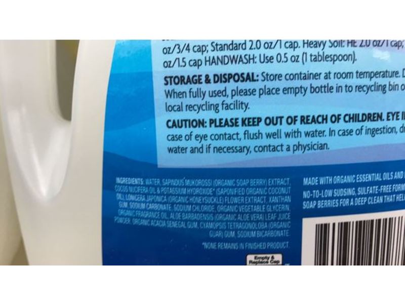 Natural Grocers Organic Laundry Detergent, Lavender, 66 Loads, 100 fl oz/2.95 L