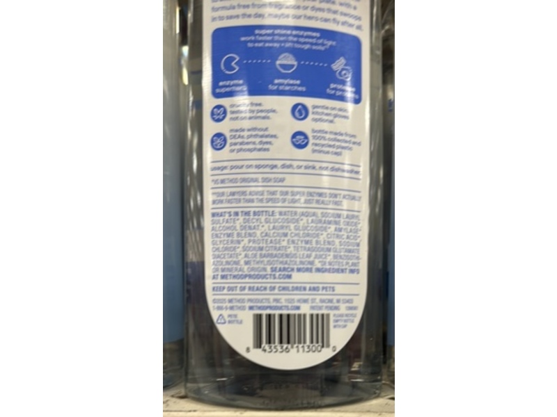 Method Super Shine Dish Soap, Free + Clear, 16 fl oz/473 mL
