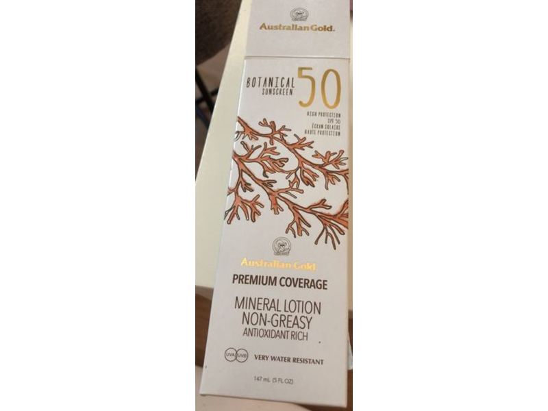 Australian Gold Botanical Sunscreen Lotion, SPF 50, 5 fl oz/147 mL