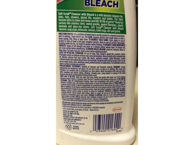 Soft Scrub Cleanser, Bleach, 24 oz/680 g, Pack Of 3