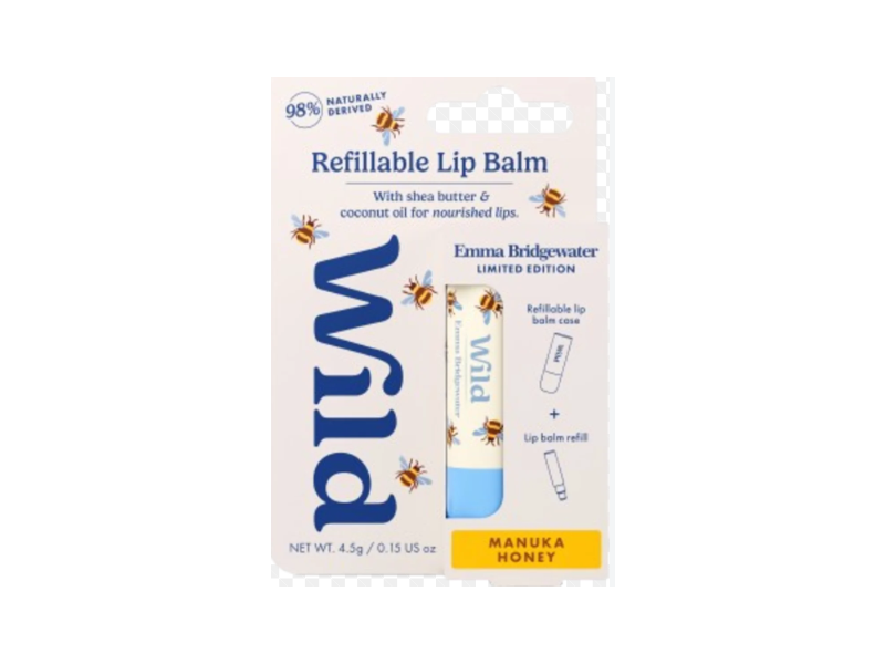 Wild Refillable Lip Balm & Refill, Manuka Honey, 0.15 oz/4.5 g