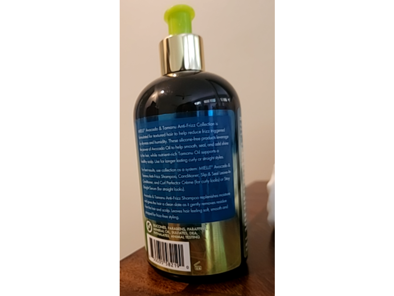 Mielle Anti-Frizz Shampoo, Avocado & Tamanu, 12 fl oz/355 mL