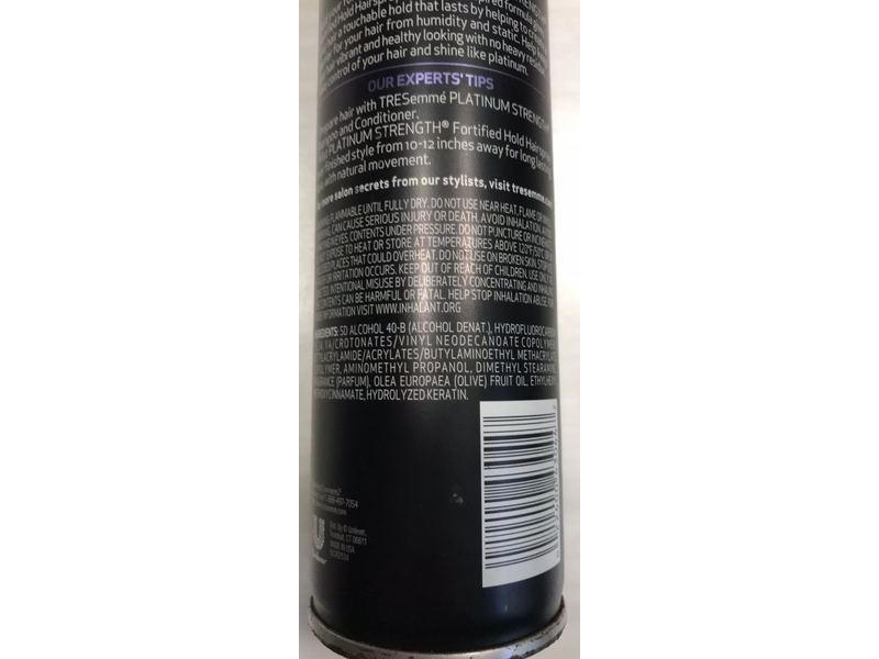 TRESemme Expert Selection Platinum Strength Fortified Hold Hairspray, 7.7 oz/218 g