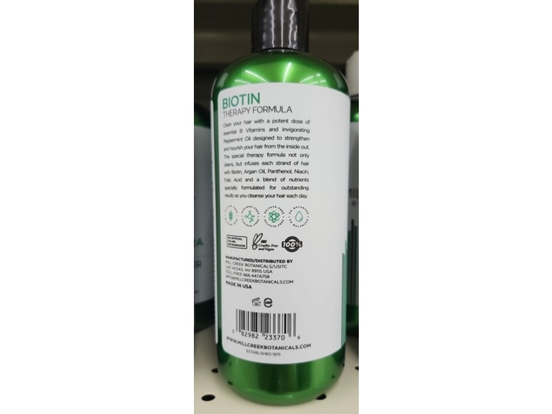 Mill Creek Botanicals Biotin Therapy Formula Shampoo, 14 fl oz/414 mL