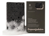 Esponjabon 2-In-1 Activated Purifying Soap & Sponge Exfoliator, Charcoal, 4.2 fl oz/120 g - thumbnail 1