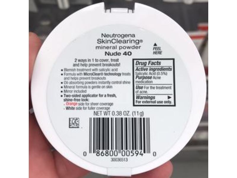 Neutrogena Skinclearing Mineral Powder, Nude 40, 0.38 oz/11 g