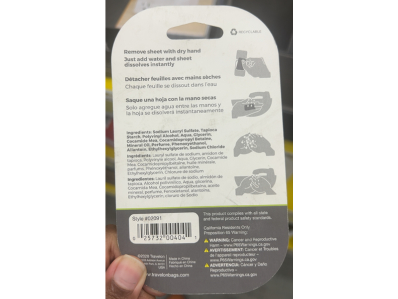 Travelon Hand Soap Sheets, 50 Count