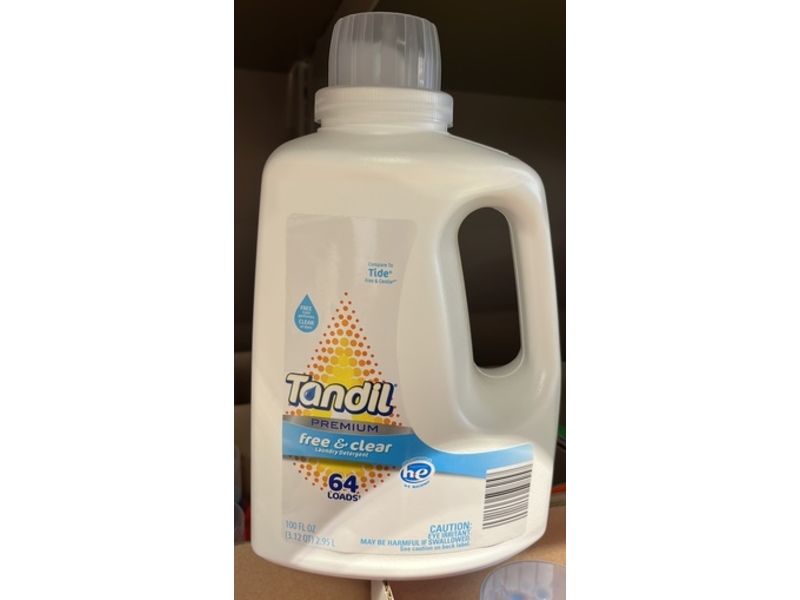 Tandil Premium Laundry Detergent, Free & Clear, 64 Loads, 100 oz/2.95 L