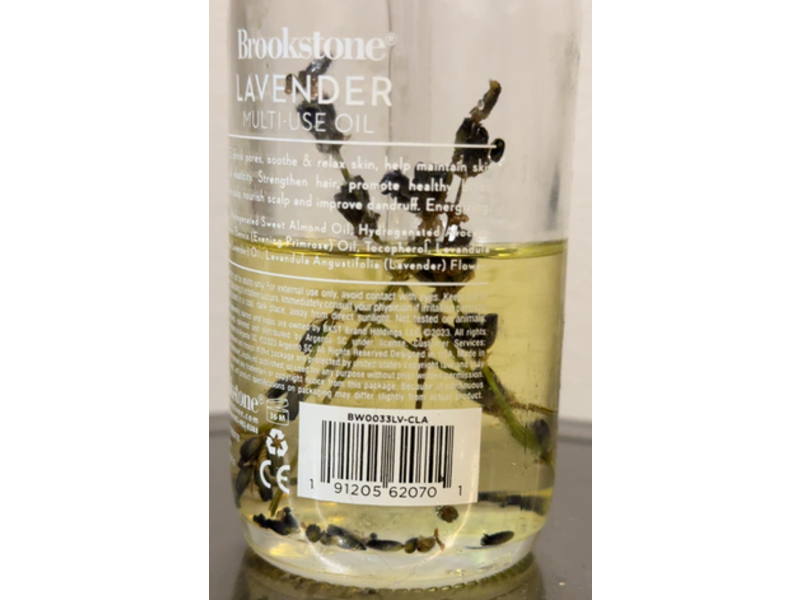Brookstone Lavender Multi Use Oil, Almond Oil + Avocado Oil & Lavender Oil, 4 fl oz/120 mL