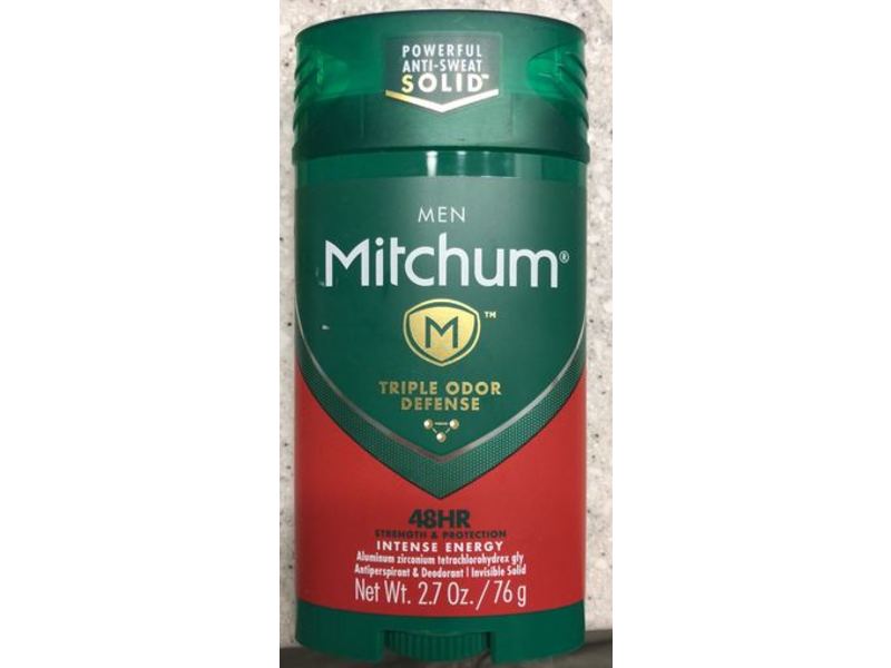 Mitchum Men's Antiperspirant & Deodorant, Intense Energy, Triple Odor Defense, 2.7 oz / 76 g