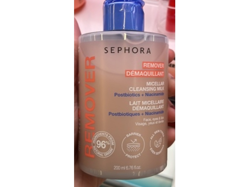 Sephora Remover Micellar Cleansing Milk, Postbiotics + Niacinamide, 6.76 fl oz/200 mL