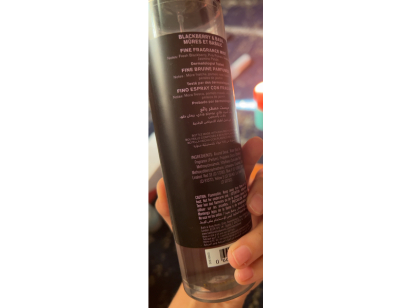 Bath & Body Works Fine Fragrance Mist, Blackberry & Basil, 8 fl oz/236 mL